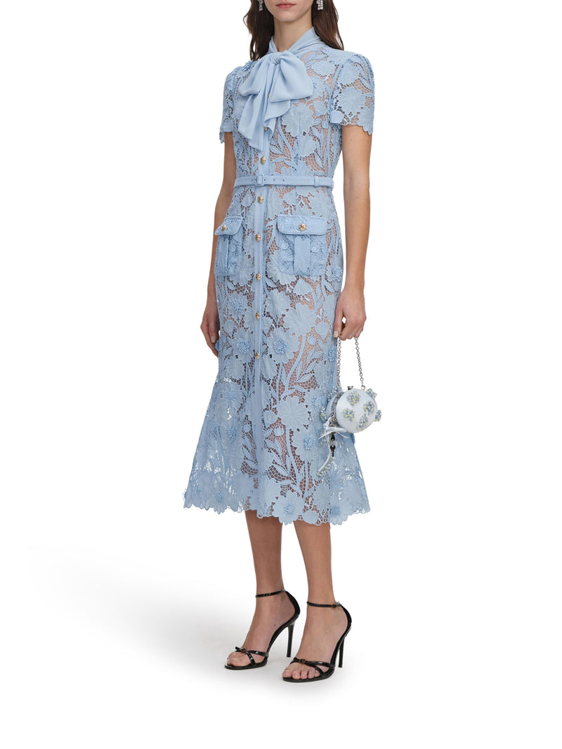 Self-Portrait Women Midi Lace Dress With Layers On The Neck SELF-PORTRAIT