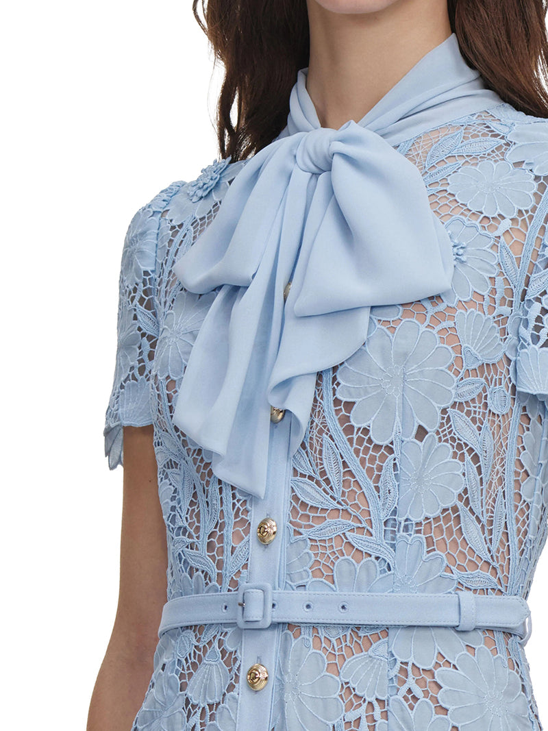 Self-Portrait Women Midi Lace Dress With Layers On The Neck SELF-PORTRAIT
