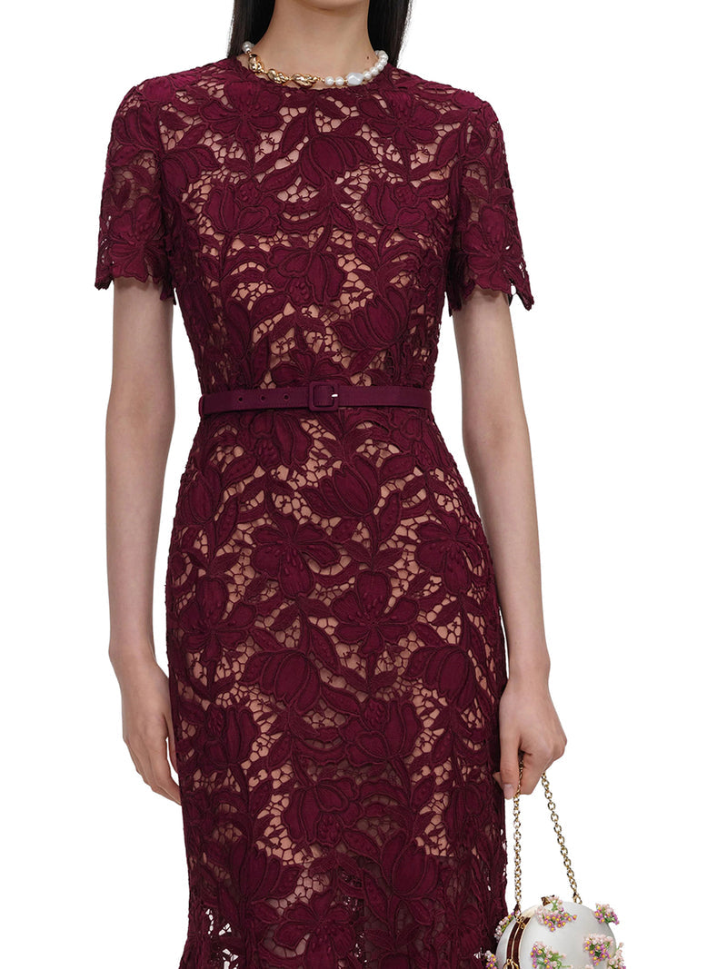 Self-Portrait Women Midi Lace Dress SELF-PORTRAIT