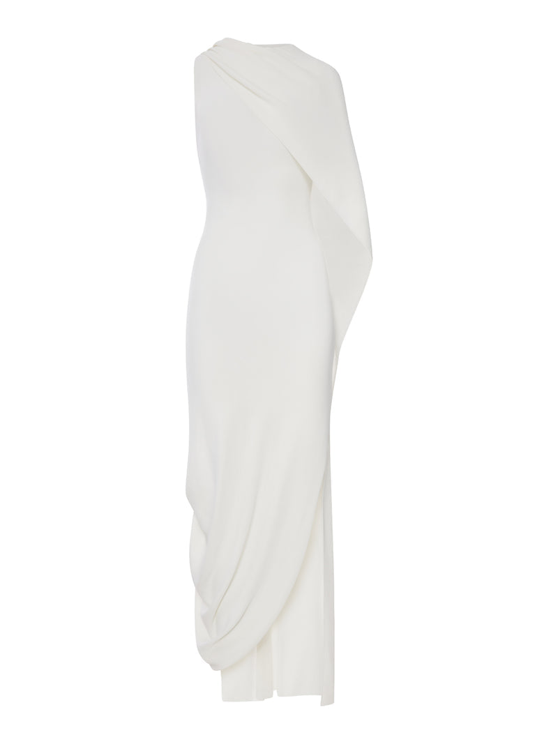 Self-Portrait Women Long Draped Knit Dress SELF-PORTRAIT