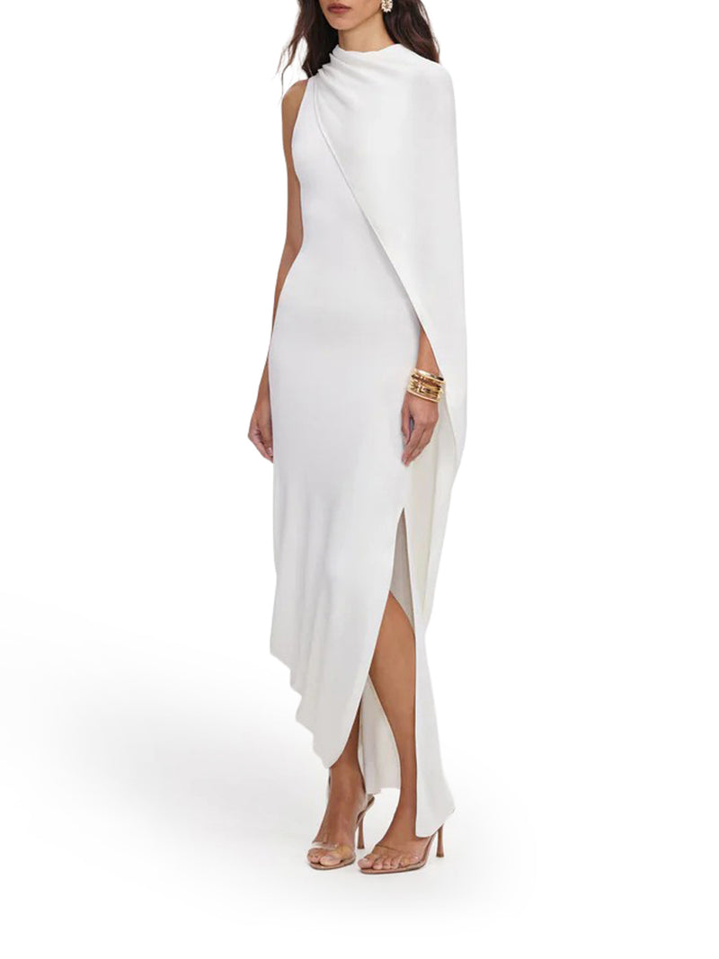 Self-Portrait Women Long Draped Knit Dress SELF-PORTRAIT