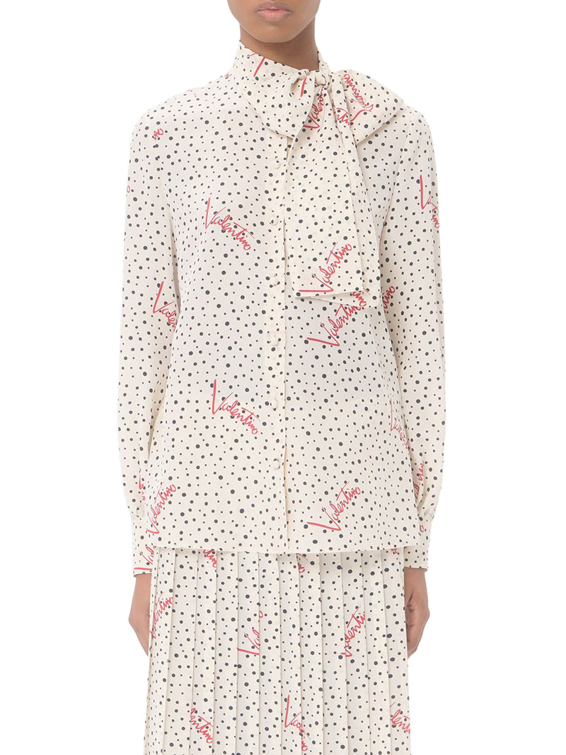 Valentino Garavani Women Crepe De Chine Shirt With Bubbles And Polka Dot VALENTINO GARAVANI