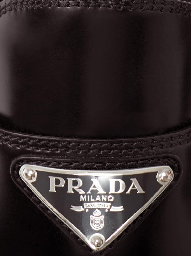 Prada Women Chocolate Brushed Leather Loafers PRADA