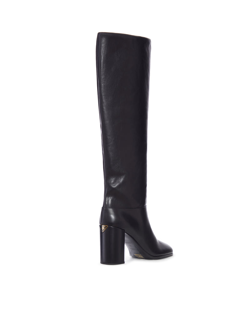 Prada Women Leather Heel Boots PRADA