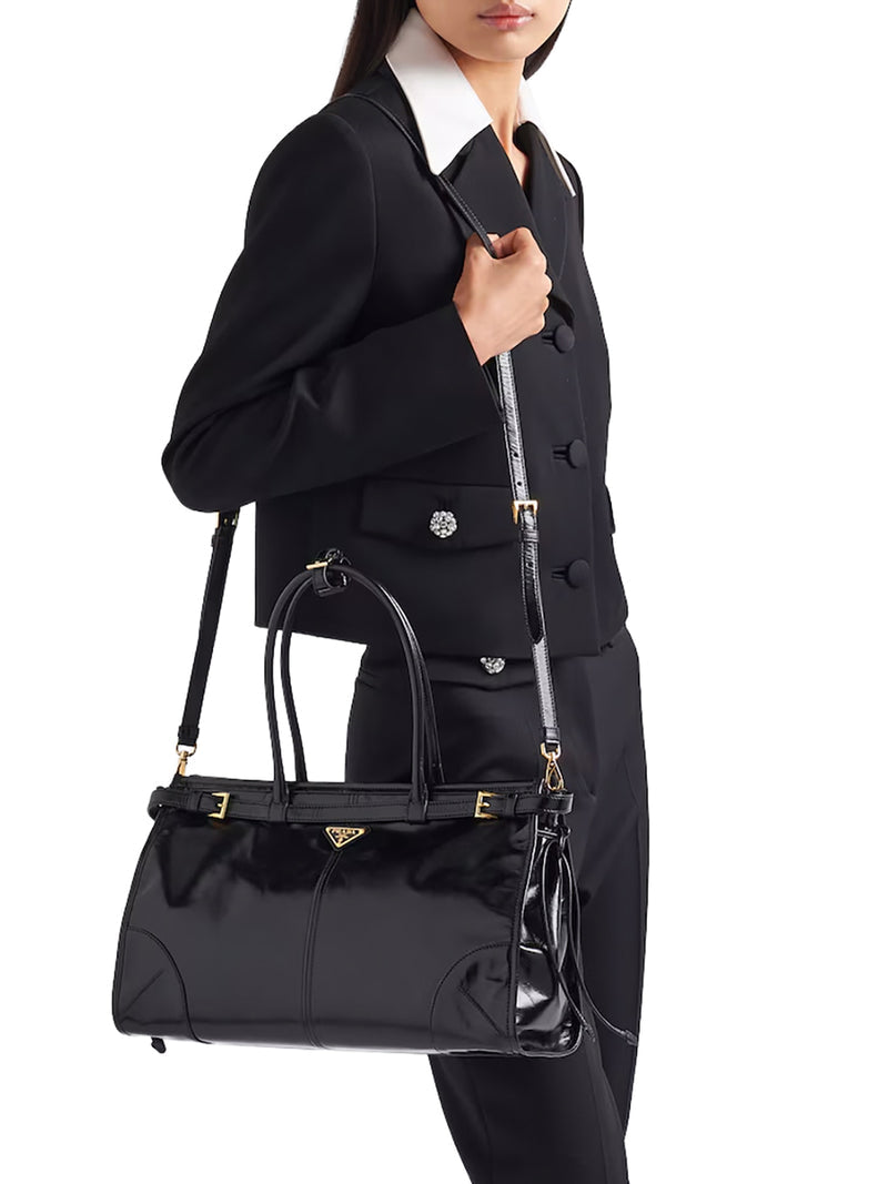 Prada Women Prada Bonnie Large Leather Handbag PRADA