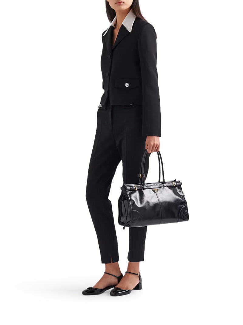 Prada Women Prada Bonnie Large Leather Handbag PRADA