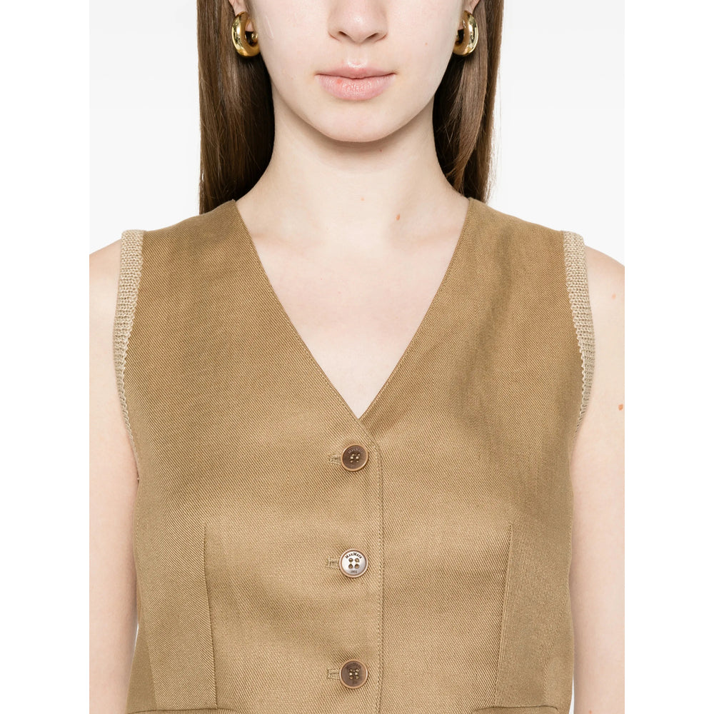 Max Mara Brown Jackets - Waistcoat & Gilets Women MAX MARA