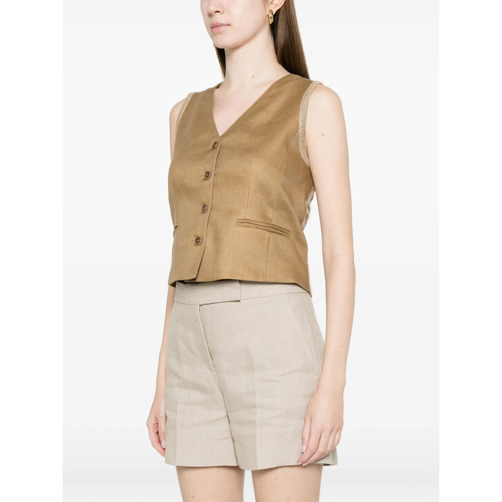 Max Mara Brown Jackets - Waistcoat & Gilets Women MAX MARA