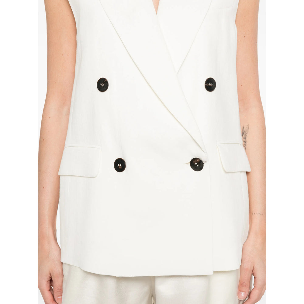 Max Mara Studio White Jackets - Waistcoat & Gilets Women MAX MARA STUDIO