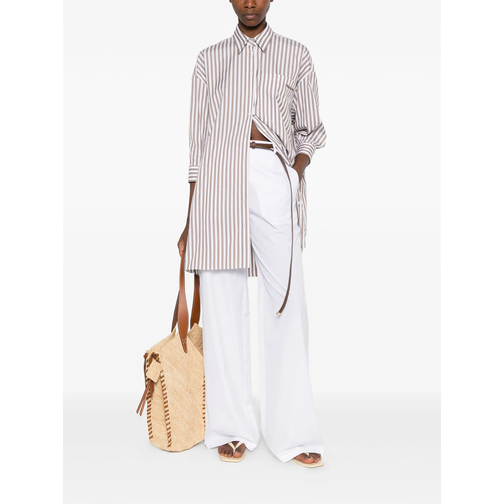 Max Mara Studio White Trousers - High-Waisted Trousers Women MAX MARA STUDIO