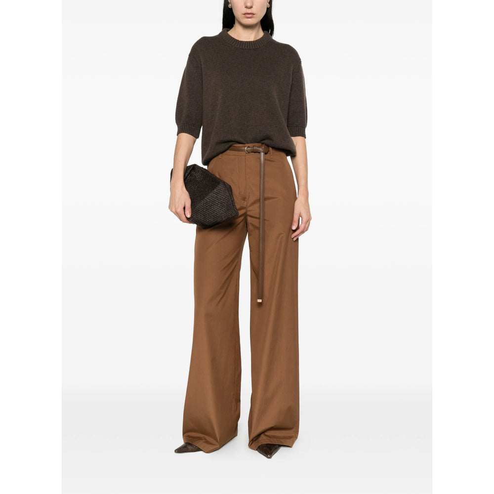 Max Mara Studio Brown Trousers - High-Waisted Trousers Women MAX MARA STUDIO
