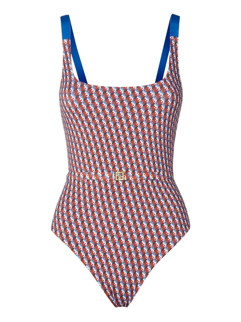 Fendi Women Red And Blue Ff Lycra® Inner Swimsuit FENDI