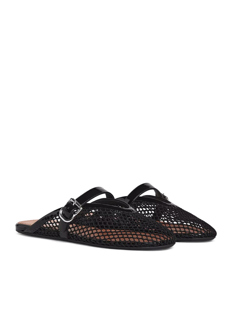 Alaia Women Fishnet Flat Mules ALAIA