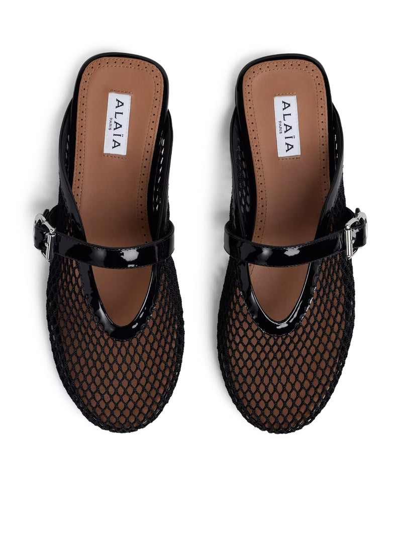Alaia Women Fishnet Flat Mules ALAIA