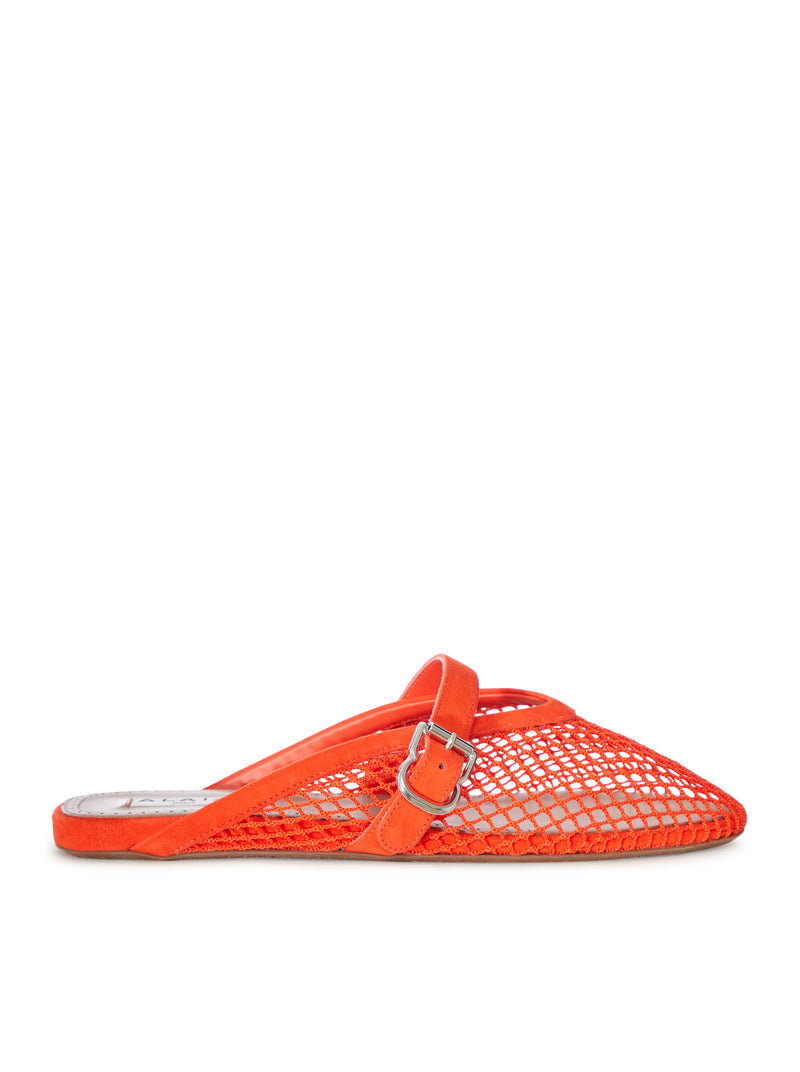 Alaia Women Flat Mule In Mesh And Suede ALAIA