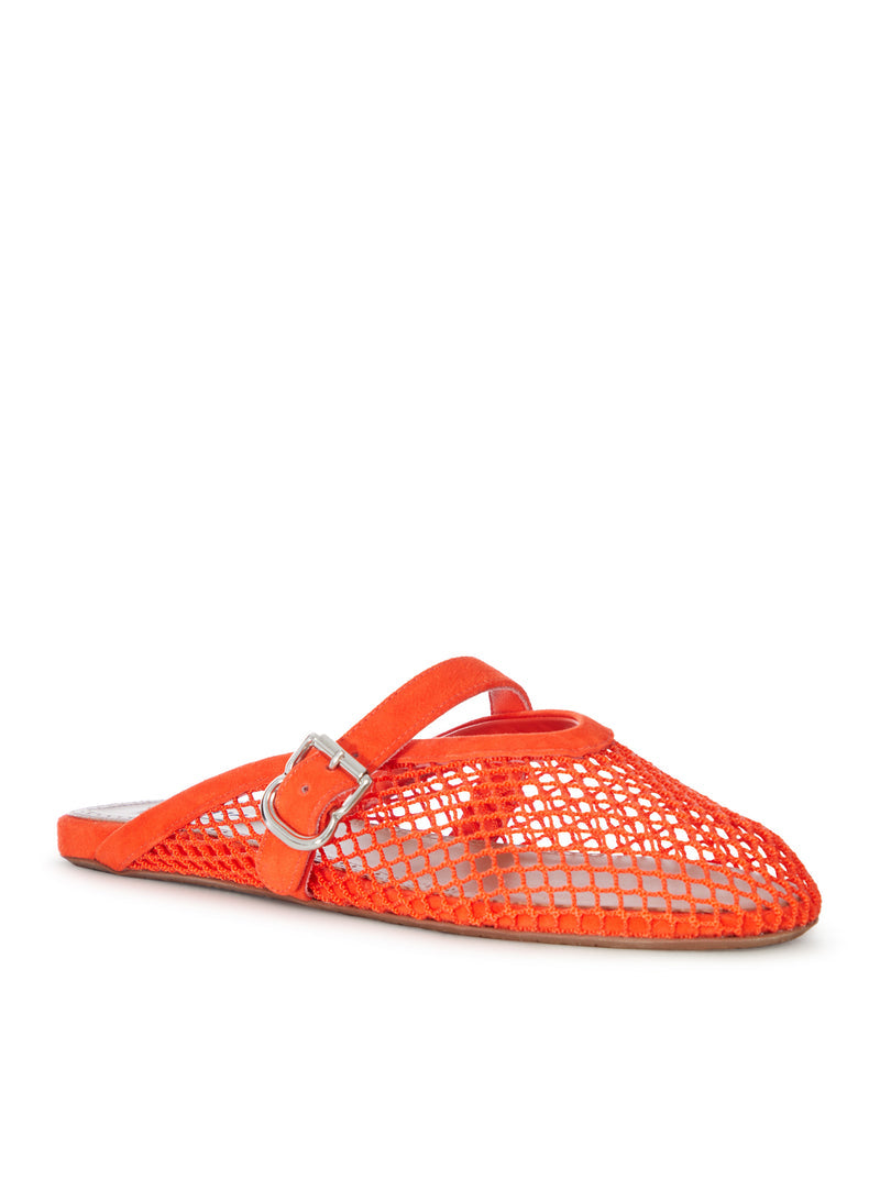 Alaia Women Flat Mule In Mesh And Suede ALAIA