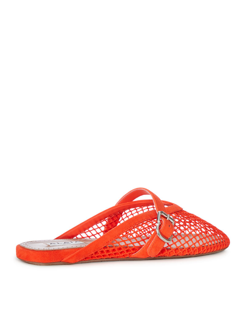 Alaia Women Flat Mule In Mesh And Suede ALAIA