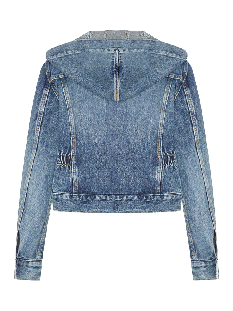 Alaia Women Hooded Denim Jacket ALAIA