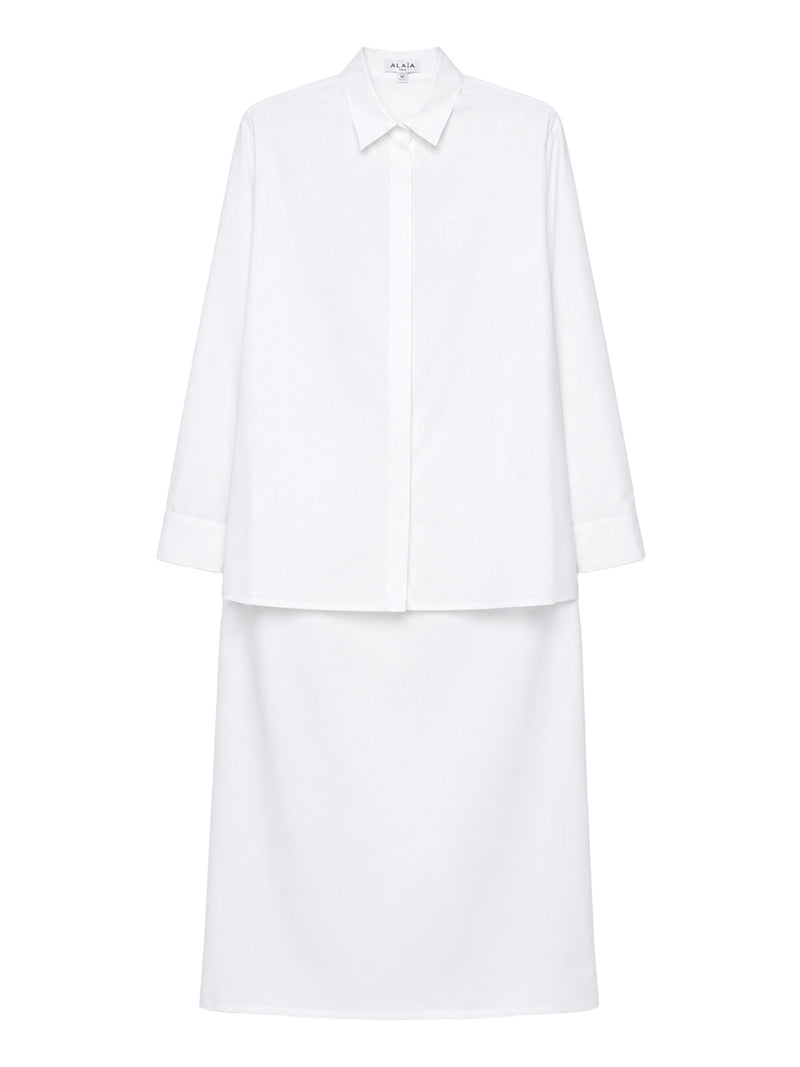 Alaia Women Asymmetric Cotton Poplin Shirt ALAIA