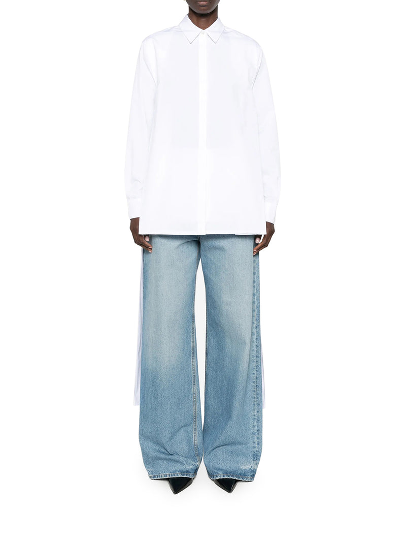 Alaia Women Asymmetric Cotton Poplin Shirt ALAIA