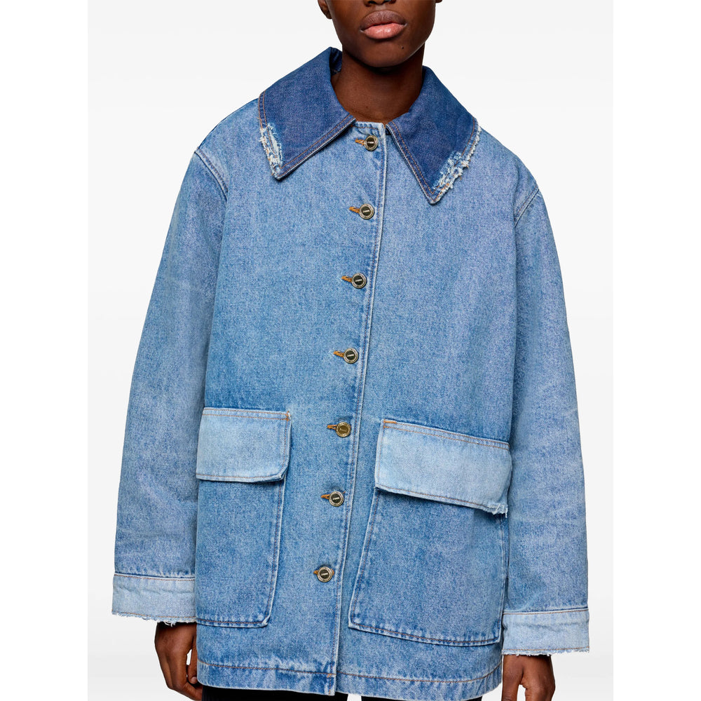 Ganni Blue Jackets - Denim Jackets Women GANNI