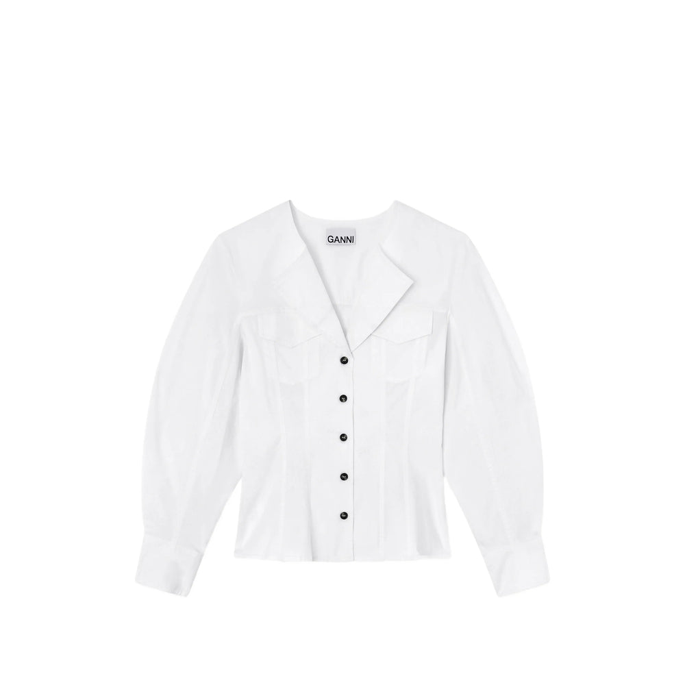 Ganni White Tops - Shirts Women GANNI