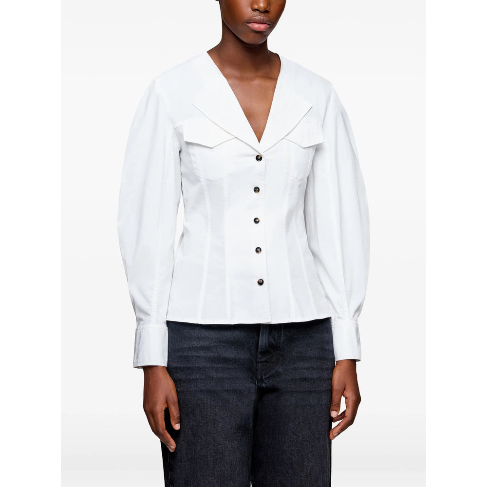 Ganni White Tops - Shirts Women GANNI
