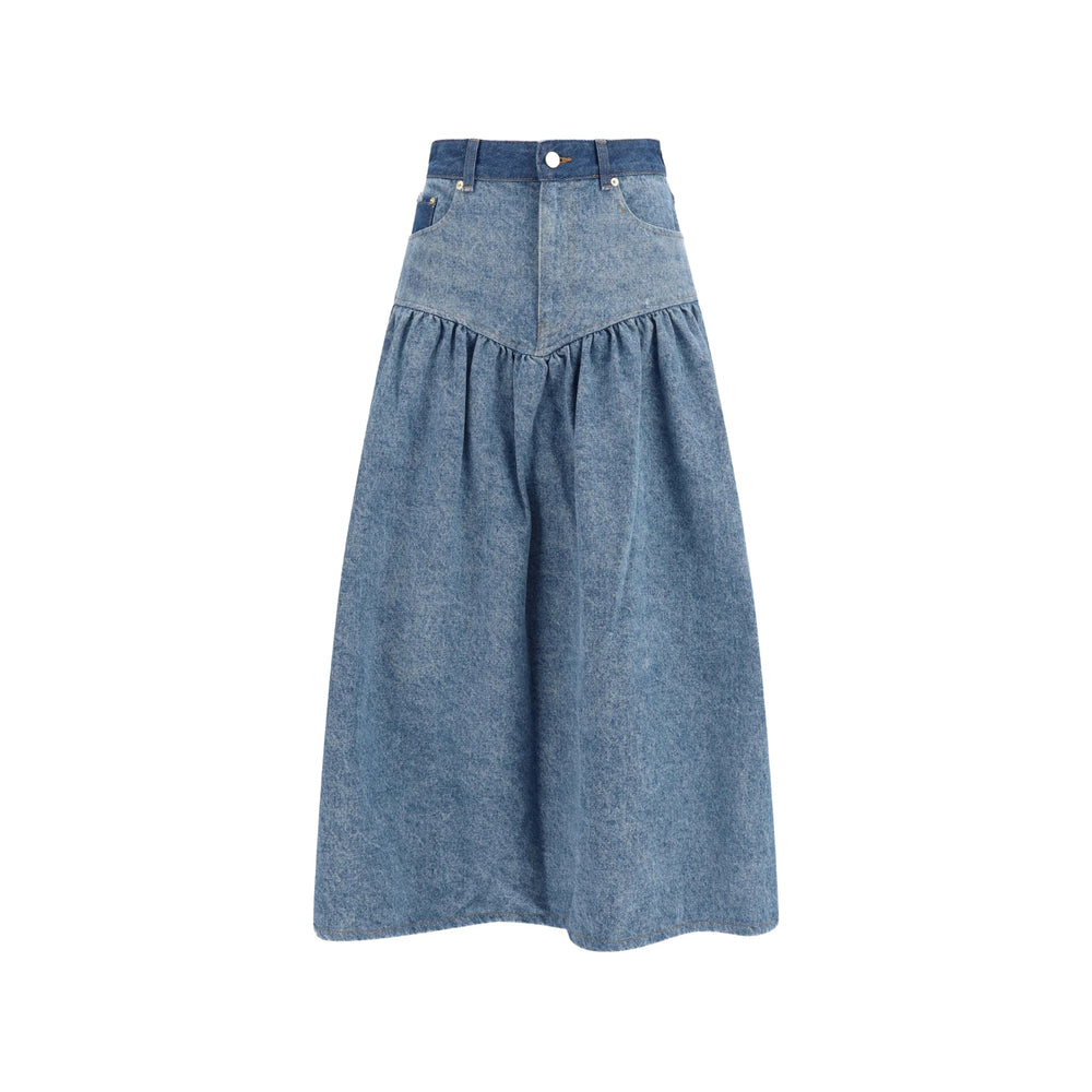 Ganni Blue Skirts - Pleated Skirts Women GANNI