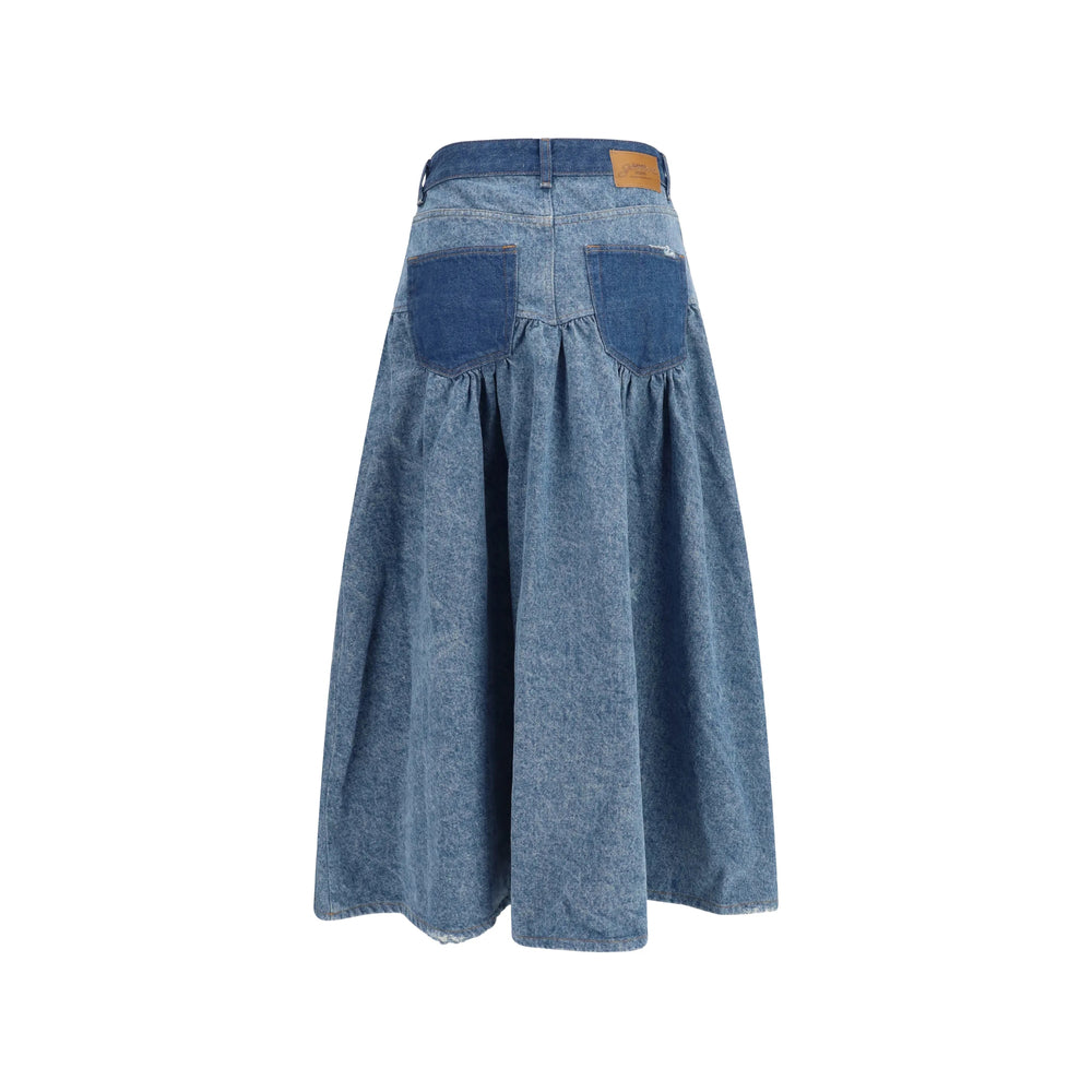 Ganni Blue Skirts - Pleated Skirts Women GANNI