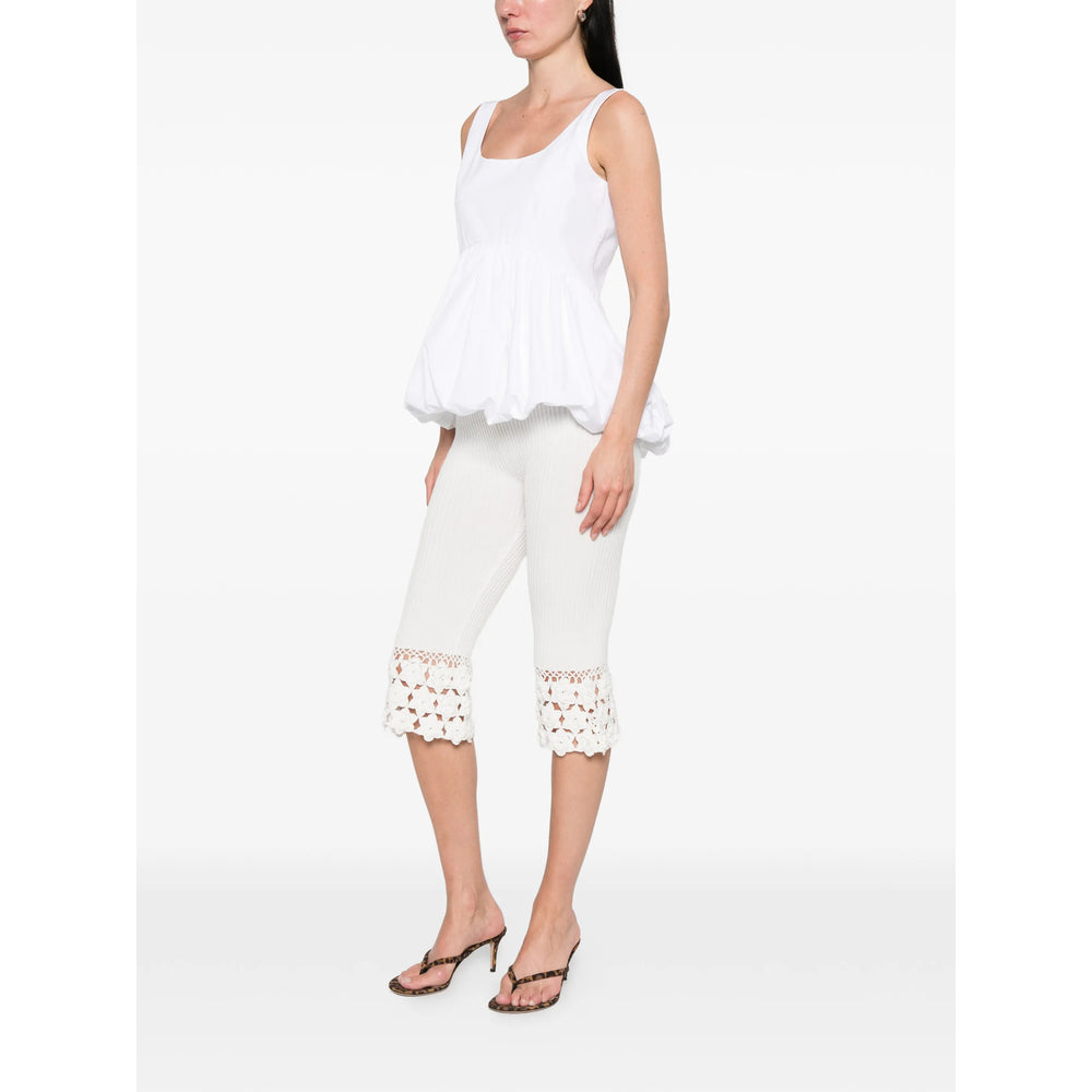 Ganni White Trousers - Cropped Trousers Women GANNI