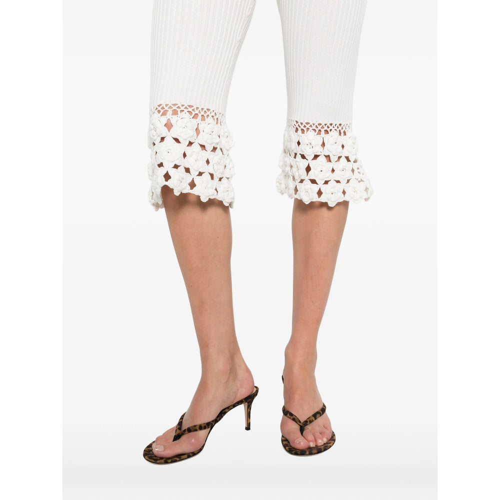 Ganni White Trousers - Cropped Trousers Women GANNI