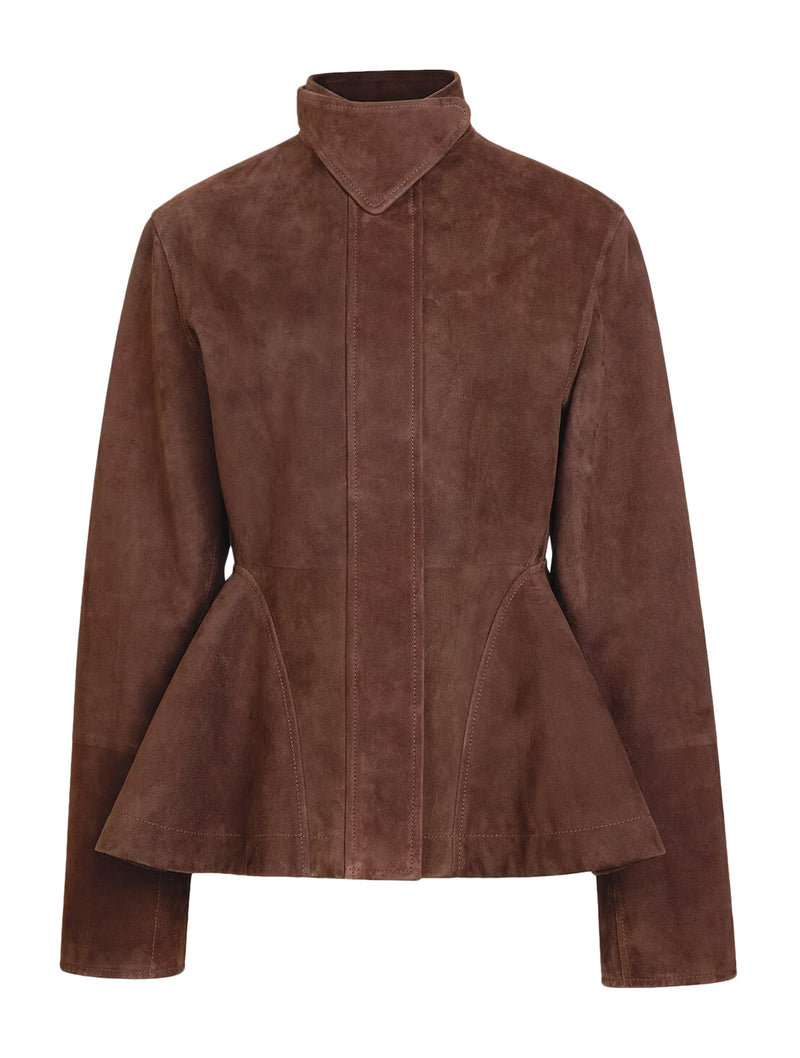 Alaia Women Peplum Jacket In Suede Goatskin ALAIA