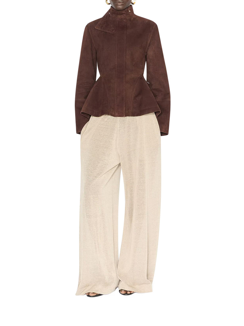 Alaia Women Peplum Jacket In Suede Goatskin ALAIA