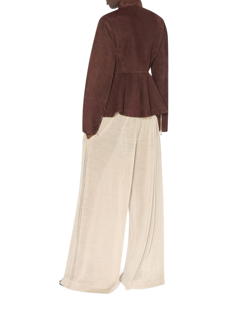 Alaia Women Peplum Jacket In Suede Goatskin ALAIA