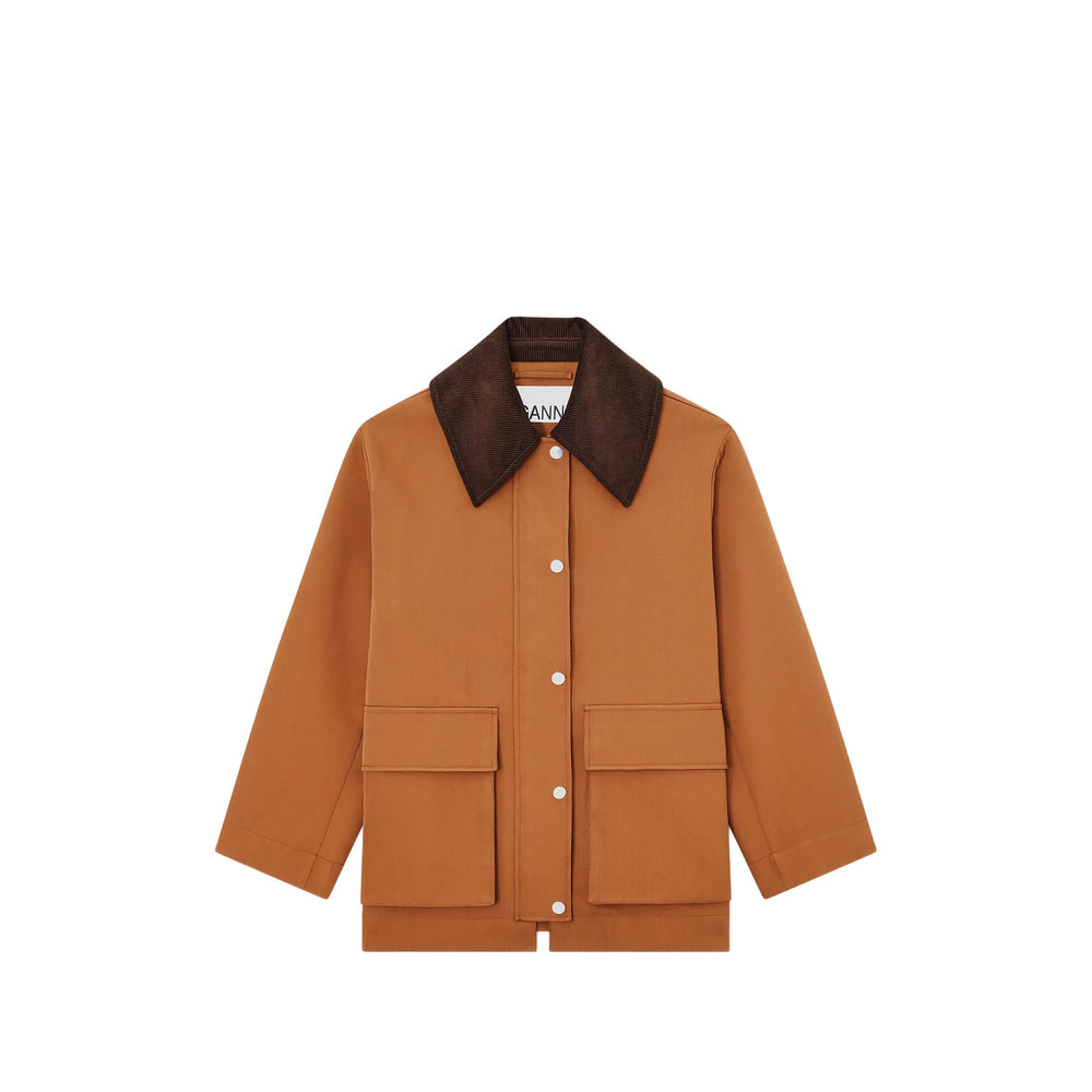 Ganni Brown Jackets - Oversized Jackets Women GANNI