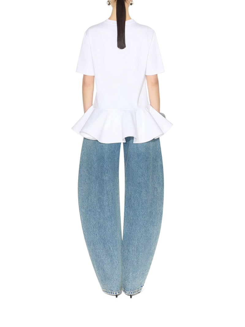 Alaia Women Cotton Jersey T-Shirt With Crinoline ALAIA