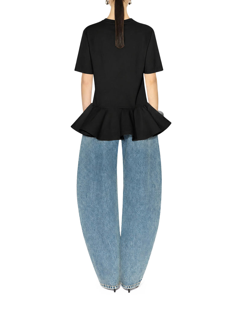 Alaia Women Cotton Jersey T-Shirt With Crinoline ALAIA