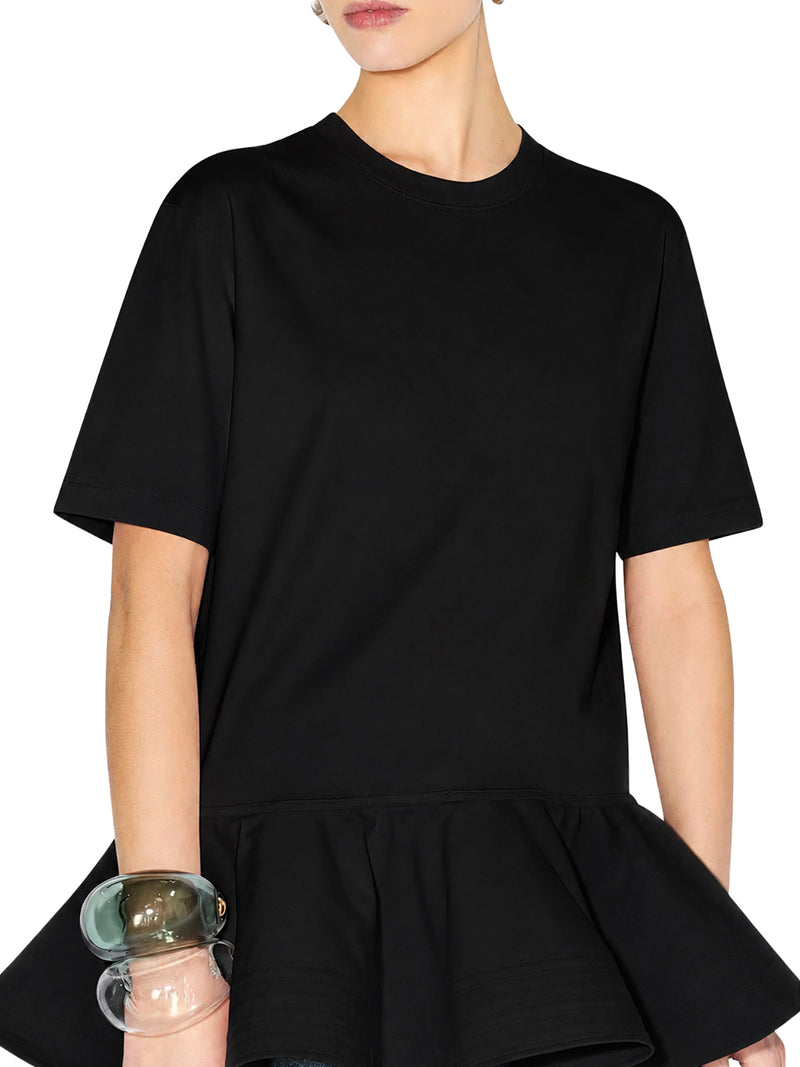Alaia Women Cotton Jersey T-Shirt With Crinoline ALAIA