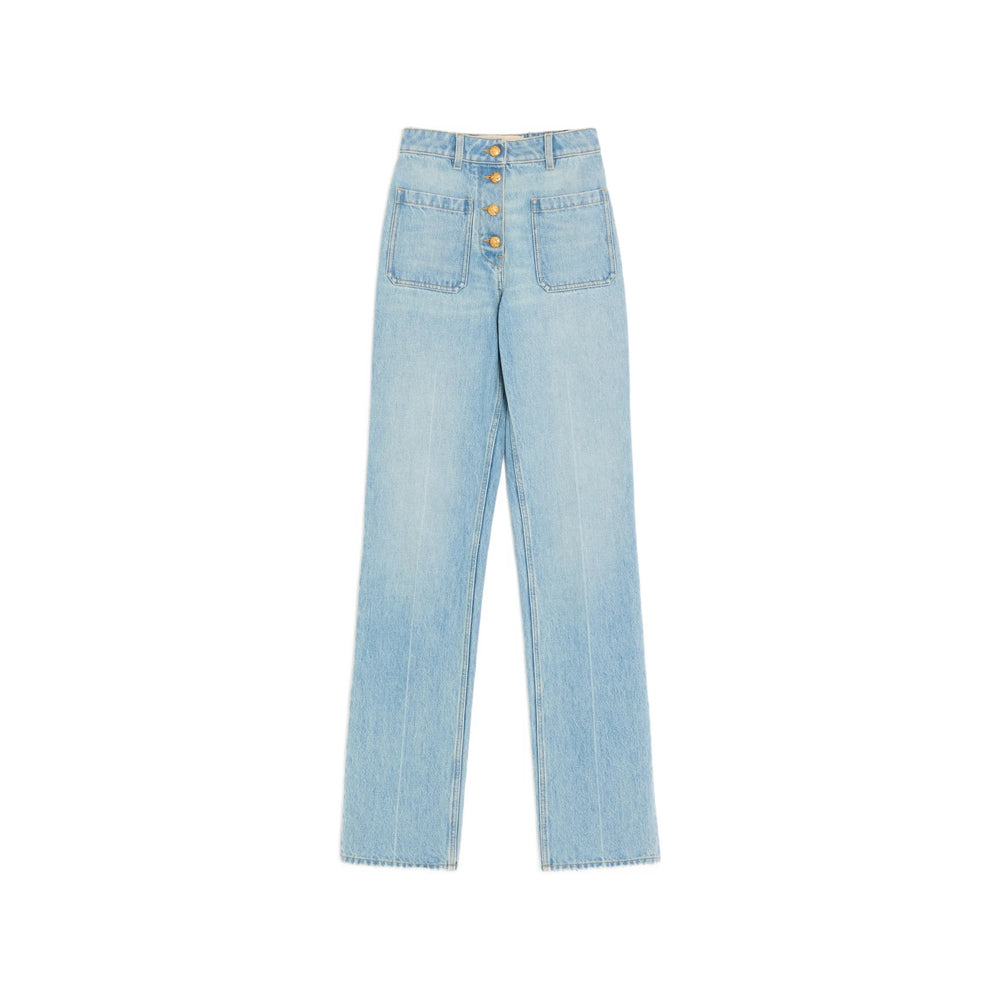 Valentino Blue Denim - Straight-Leg Jeans Women VALENTINO