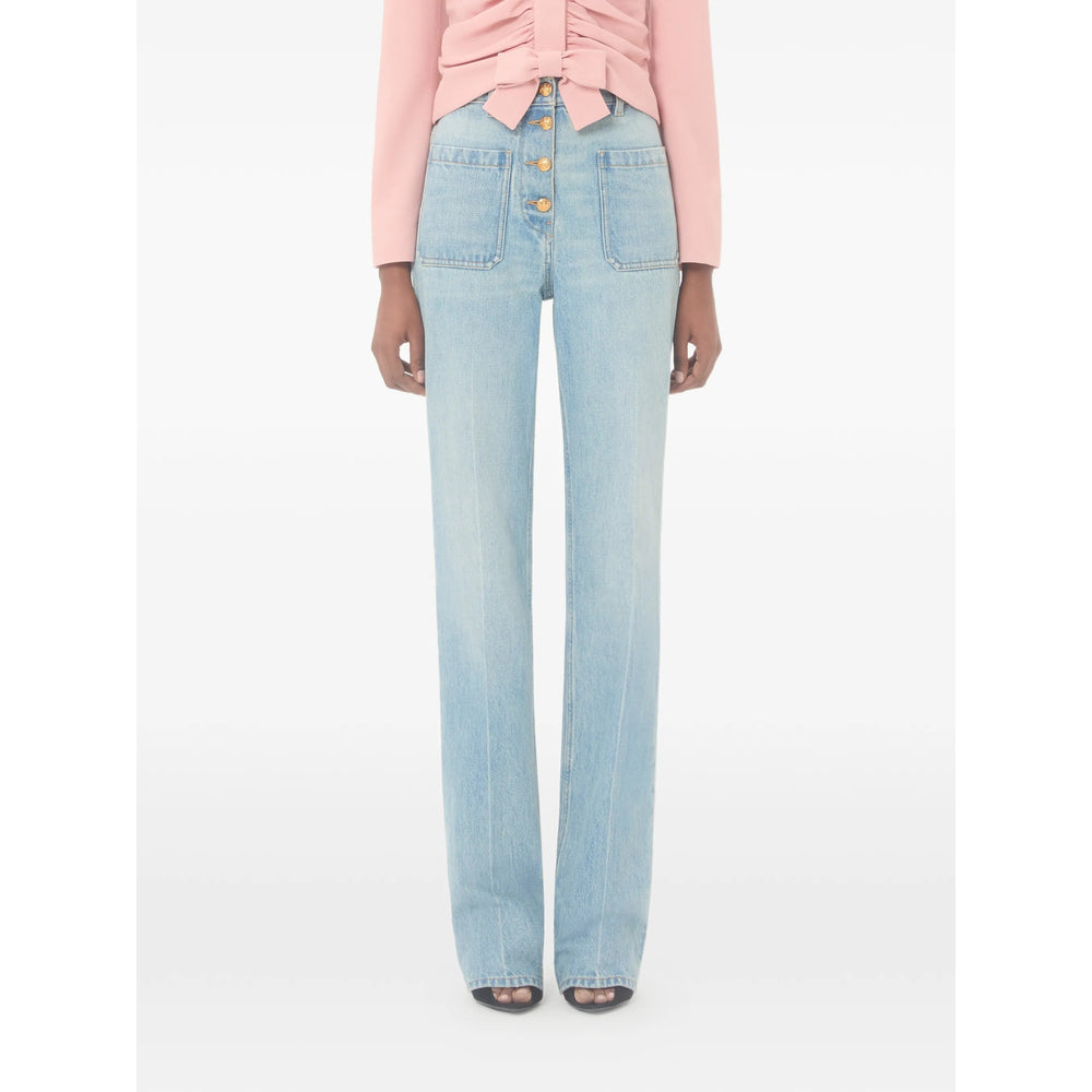 Valentino Blue Denim - Straight-Leg Jeans Women VALENTINO