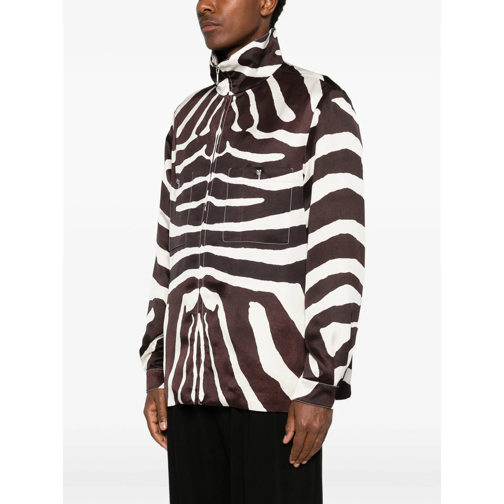 Valentino Brown Jackets - Shirt Jackets Men VALENTINO