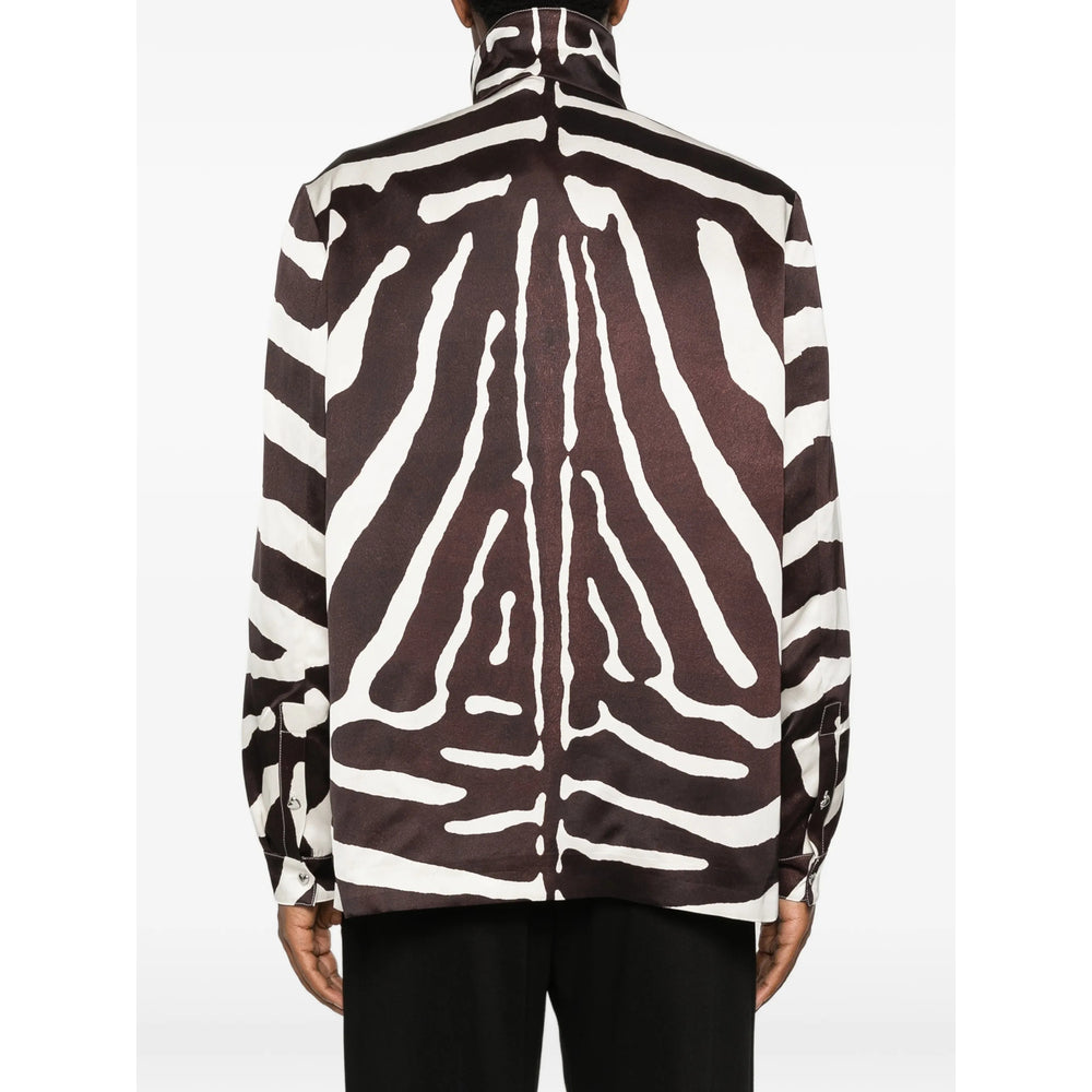 Valentino Brown Jackets - Shirt Jackets Men VALENTINO