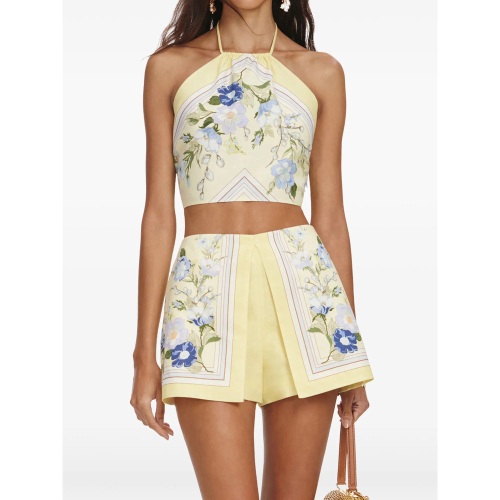 Self-Portrait Yellow Shorts - Mini Shorts Women SELF-PORTRAIT