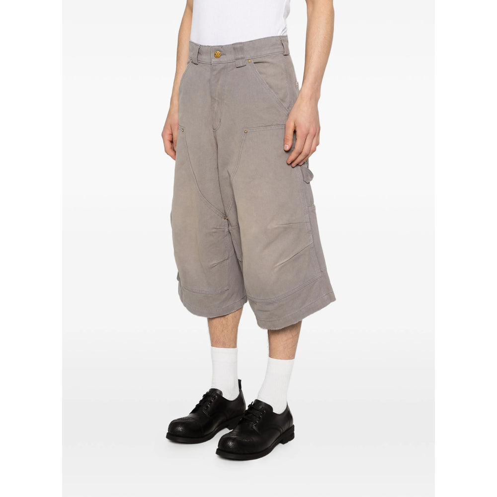 Willy Chavarria Grey Shorts - Cargo Shorts Men Willy Chavarria