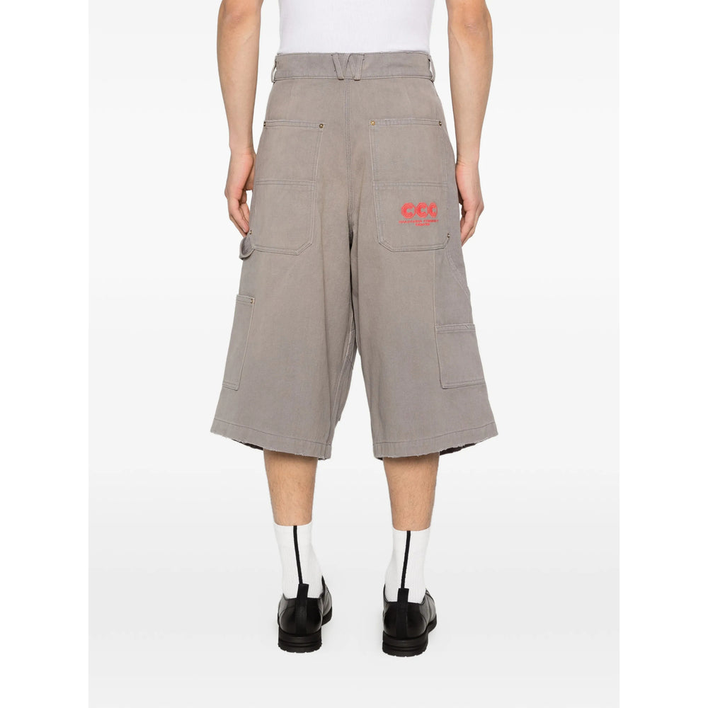 Willy Chavarria Grey Shorts - Cargo Shorts Men Willy Chavarria