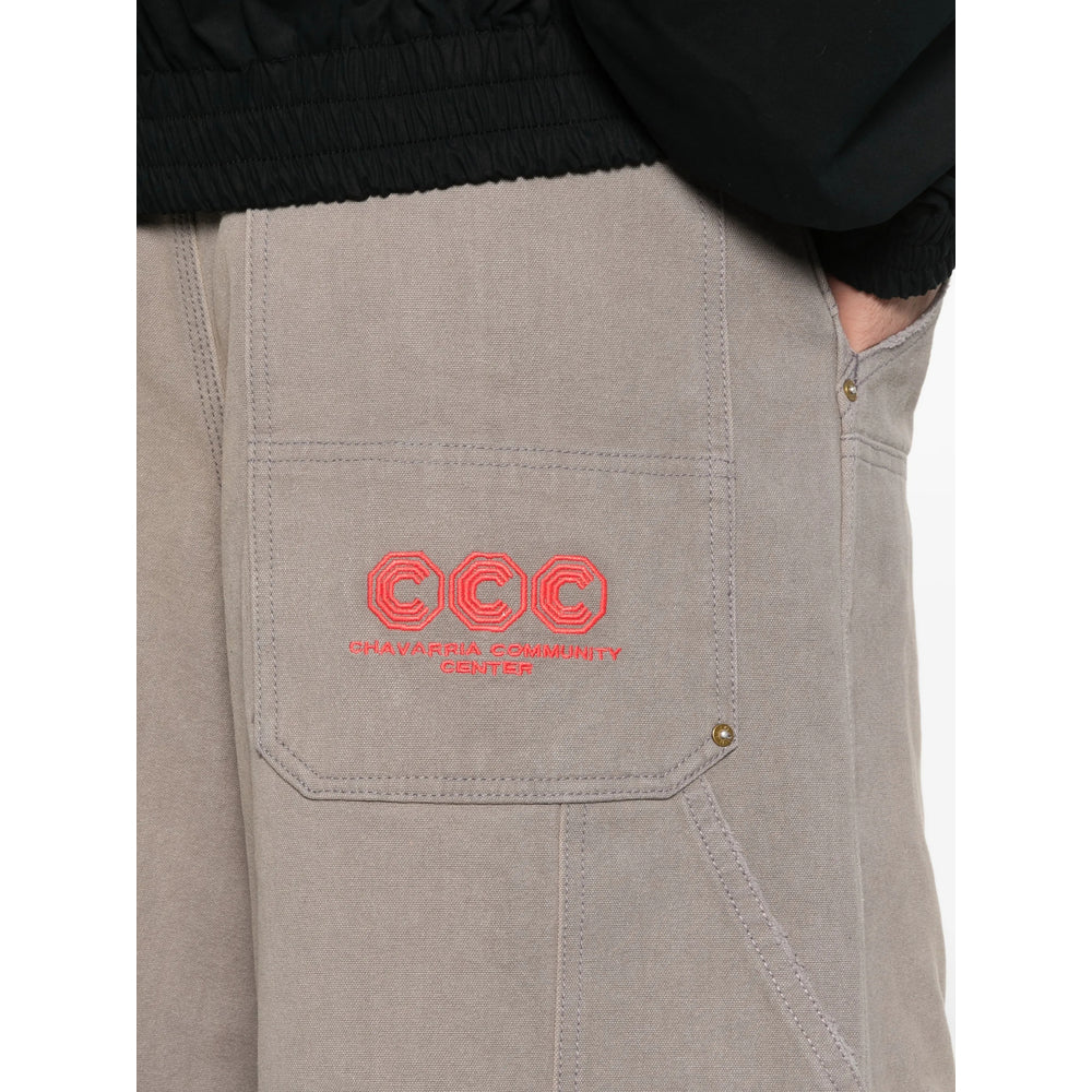 Willy Chavarria Grey Shorts - Cargo Shorts Men Willy Chavarria