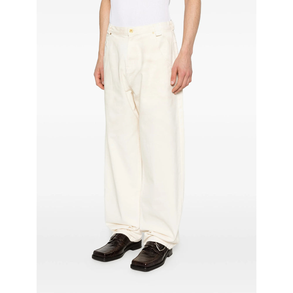 Willy Chavarria Neutrals Denim - Wide-Leg Jeans Men Willy Chavarria
