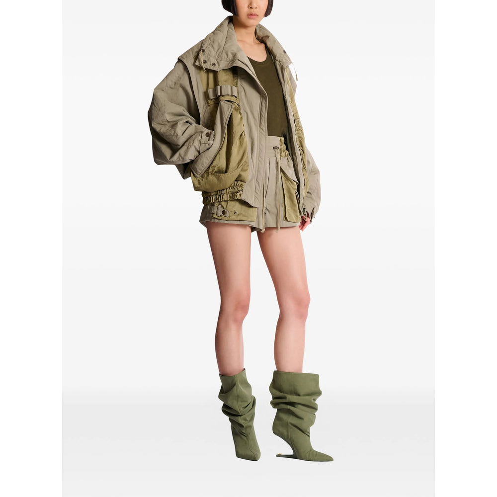 Balmain Green Jackets - Bomber Jackets Women BALMAIN