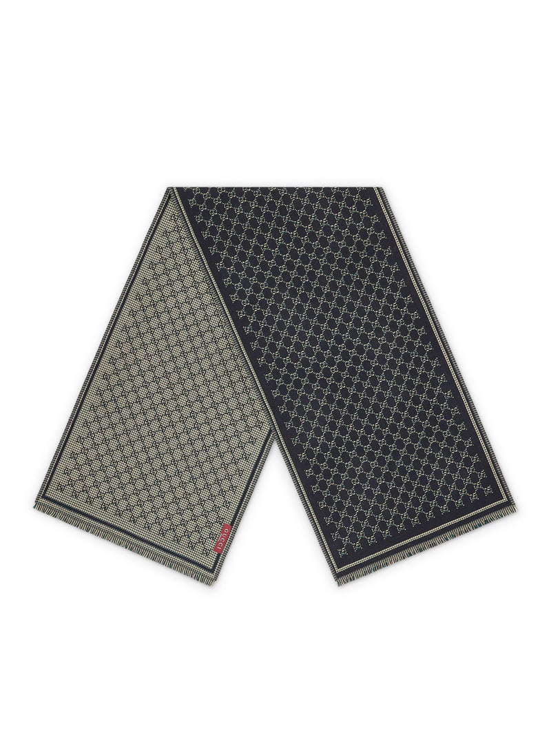Gucci Men Gg Jacquard Wool Scarf GUCCI