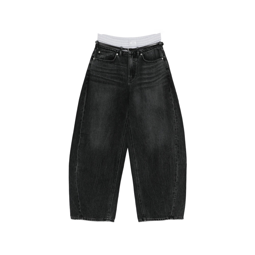 Alexander Wang Grey Denim - Wide-Leg Jeans Women ALEXANDER WANG